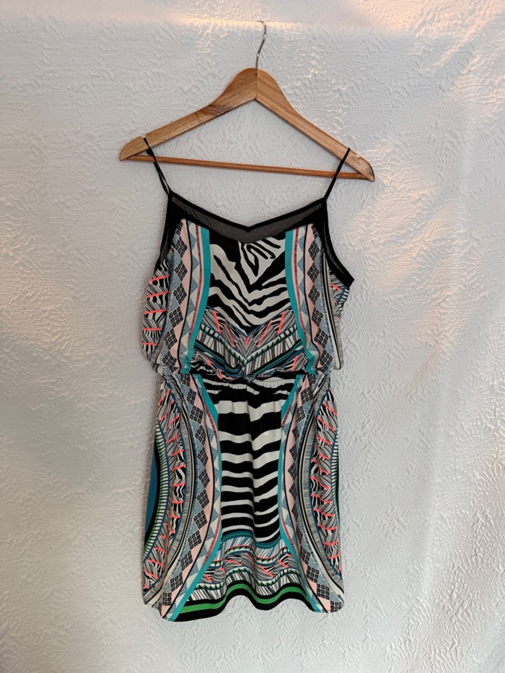 Express 🖤 | Zebra Print Mini Dress | Neon Detail | Size Small